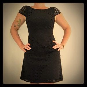 🌟J Crew fully lined black laser cut minidress EUC